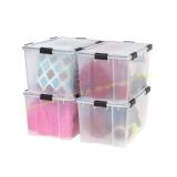 Damaged IRIS 74 Qt Plastic Storage Bins w/ Lids 4P