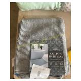 Whitley willows cotton bath mat grey 24x36in