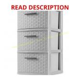2ct Weave 12.625 in. x 24 in. 3 Drawer Unit broken