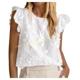 KIRUNDO Womens Floral Lace Embroidered Tops
