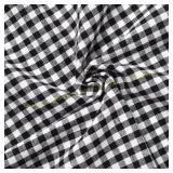 Gingham Cotton Fabric - Plaid, Black, 5Y