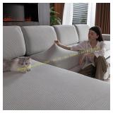 OHSIO Sectional Couch Covers Set Light Gray