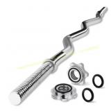 Yes4All 42" Curl Bar, Knurled, 480 lb Chrome