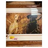 2 dogs painting, signed
