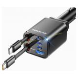 SUPERONE Retractable Car Charger, 4 in 1