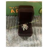 Coiled Adjustable Green Snake Ring