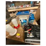2 plastic fish containers, 2 quarts feeder, & more