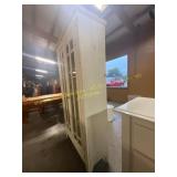 White wood curio cabinet