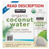 8ct Kirkland Organic Coconut Water 33.8 oz
