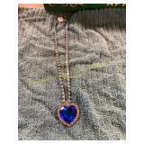 20in Blue Heart of the Ocean Necklace