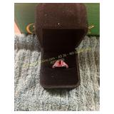 Ladies Faux Alloy Ruby Gem Ring Size 6