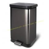 Glad Step Trash Can, 20 Gallon, Pewter