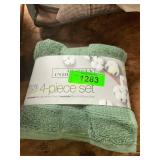 Purely indulgent 4 piece cotton bath towel set, GR