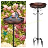 Daoeny 35In Bird Bath, Outdoor Stake, Bronze
