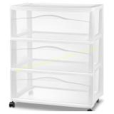 Sterilite 3-Drawer Rolling Cart, Pink