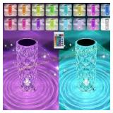 Crystal Table Lamp with Remote RGB Night Light