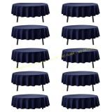 Navy Blue Round Tablecloths 90' 10-Pack