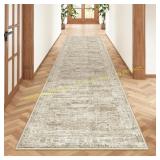 2x8 Runner Rug Non Slip, Washable, Brown
