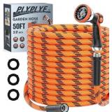 Flexible Garden Hose 50 ft, 10-Pattern Sprayer
