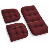 All Weather Wicker Chair Cushions Set, Red