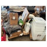 Plastic totes, assorted hardware