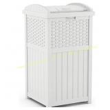 Complete? Suncast Hideaway 30 Gal Trash Can, White