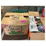 Assorted canned goods and drinks
