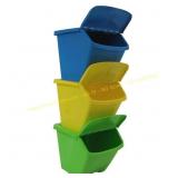 30 Gal Outdoor Recycling Bin (3-Pack), Damaged