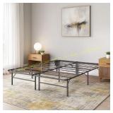 Gray 2-Piece Metal Frame King Platform Bed