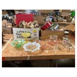 Tins, Pink Depression Glass, Candy Dishes