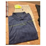 Size 38 Khaki Shorts, XXL 2 Button Polo