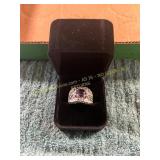 Mens Wide Banded Purple Gem Size 8 Ring