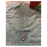 Ladies 22in Colored Sunset Pendant Necklace
