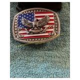 American Flag Eagle Belt Buckle