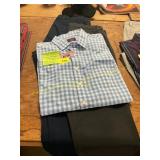 L Plaid Untuckit Shirt, 32x34 Pants