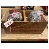 Seasons Greeting Crate with Pinecones