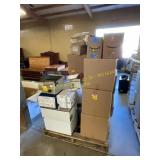3 boxes of patient gowns, 3 totes, & more