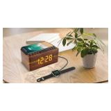 ANJANK Wood Digital Alarm Clock with FM Radio