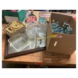 Ball Mason Jars, Basket, Mirror, Etc