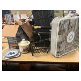 Crock, Box Fan, Basket, Miscellaneous