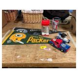 Packers + Raiders Pendants, Budweiser Glass/Orname