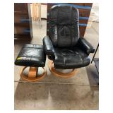 Leather Chair + Ottoman
