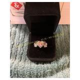 Ladies Size 6 Pink Gem Celtic Ring