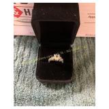 Ladies Size 6 Clear Gemstone Ring