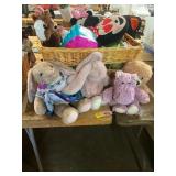 Basket of Plushies/Stuffed Animals