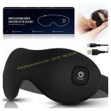 Heated Eye Mask, Black Silk, Cordless, Warm