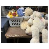 Large Plush Bunnies, Basket of Toys