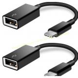 FLEAVER USB-C OTG Adapter 2 Pack USB-A Female