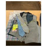 Mens Clothing (2) Vest, (3) Shirts (2) Ties