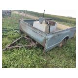 Cut off truck trailer with 100 gal fuel tank